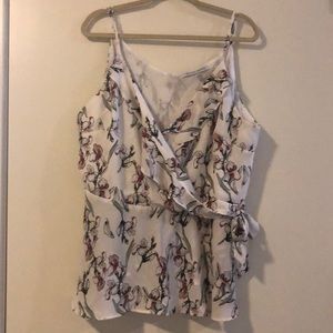 Floral Faux wrap top - 2x
